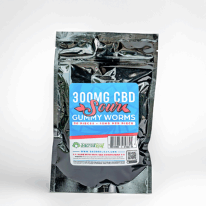 Sacred Leaf CBD Sour Gummy Worms Gummies - 300mg
