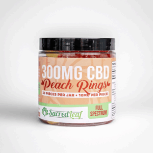 Sacred Leaf CBD Peach Rings Gummies - 300mg